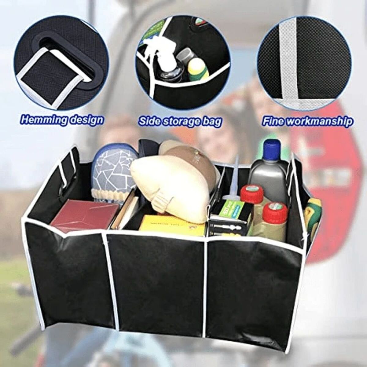 Foldable Trunk Organizer portable use view