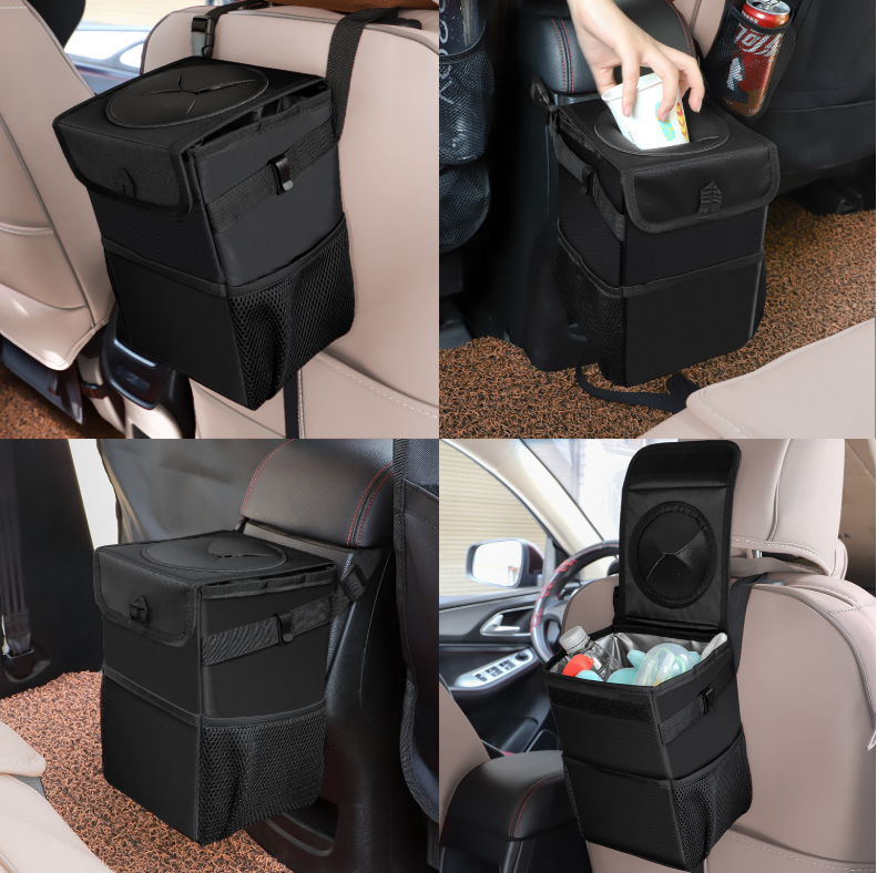Leakproof Car Trash Can angled view