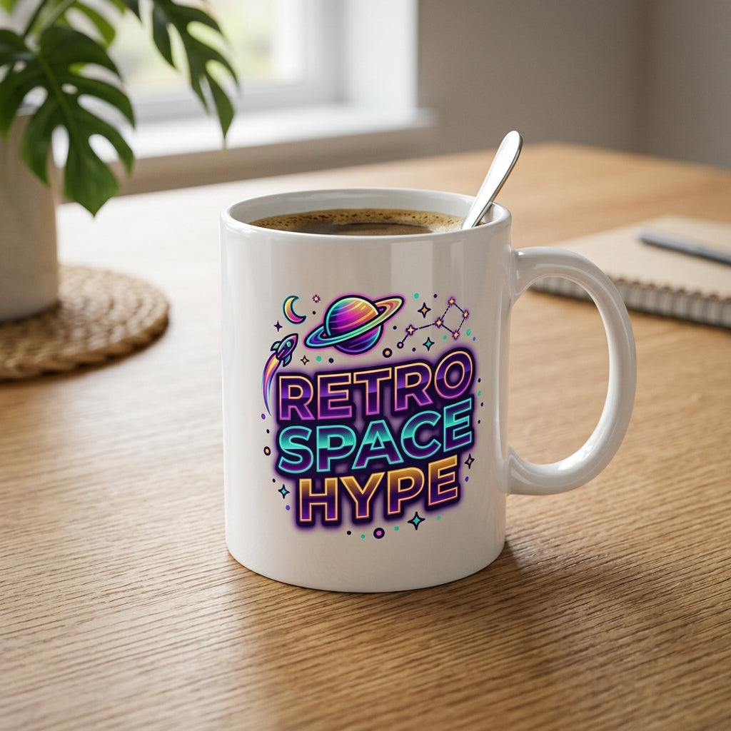 Retro Space Hype Premium Ceramic Mug