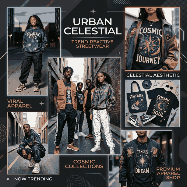Trend-reactive streetwear collage