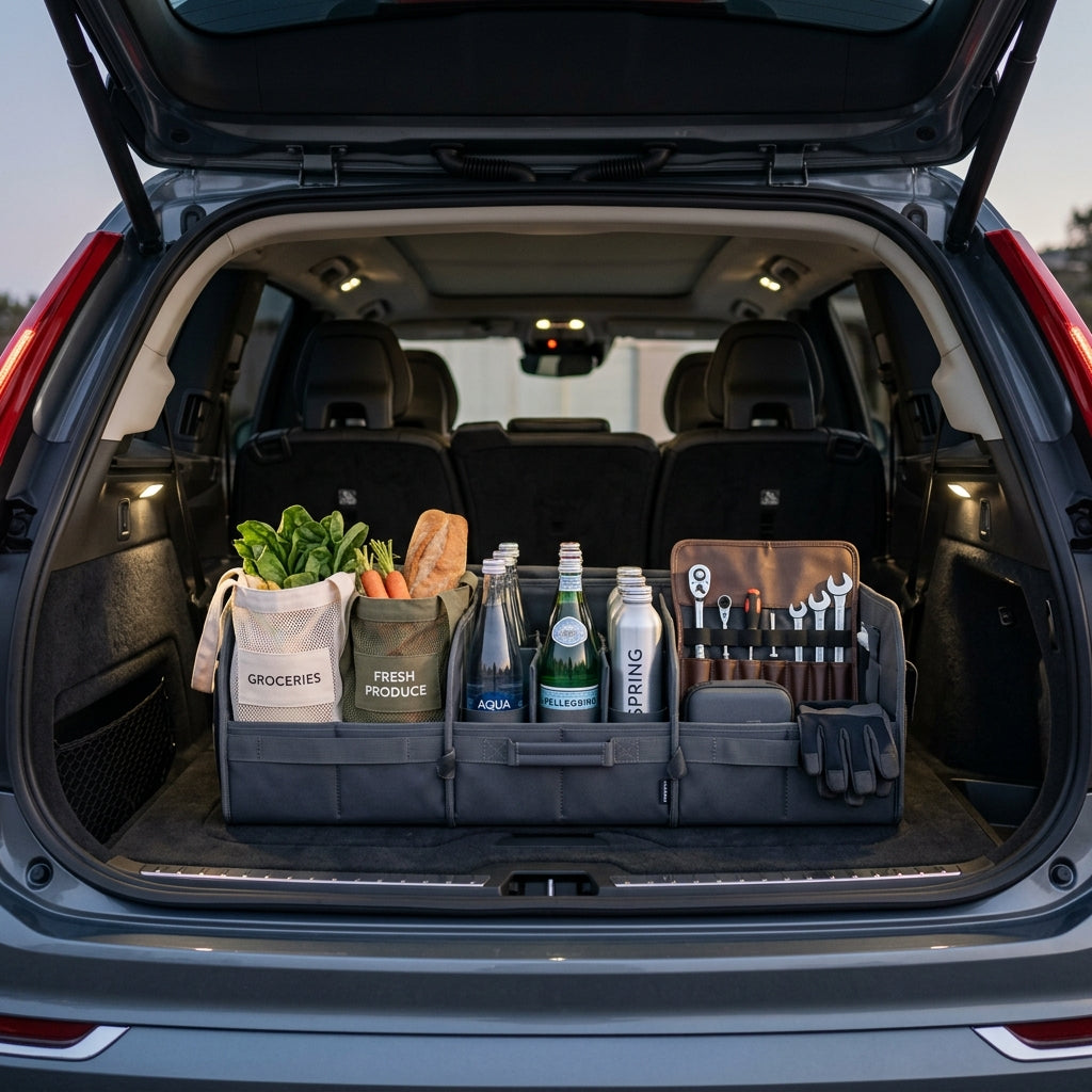 Foldable Trunk Organizer in SUV trunk
